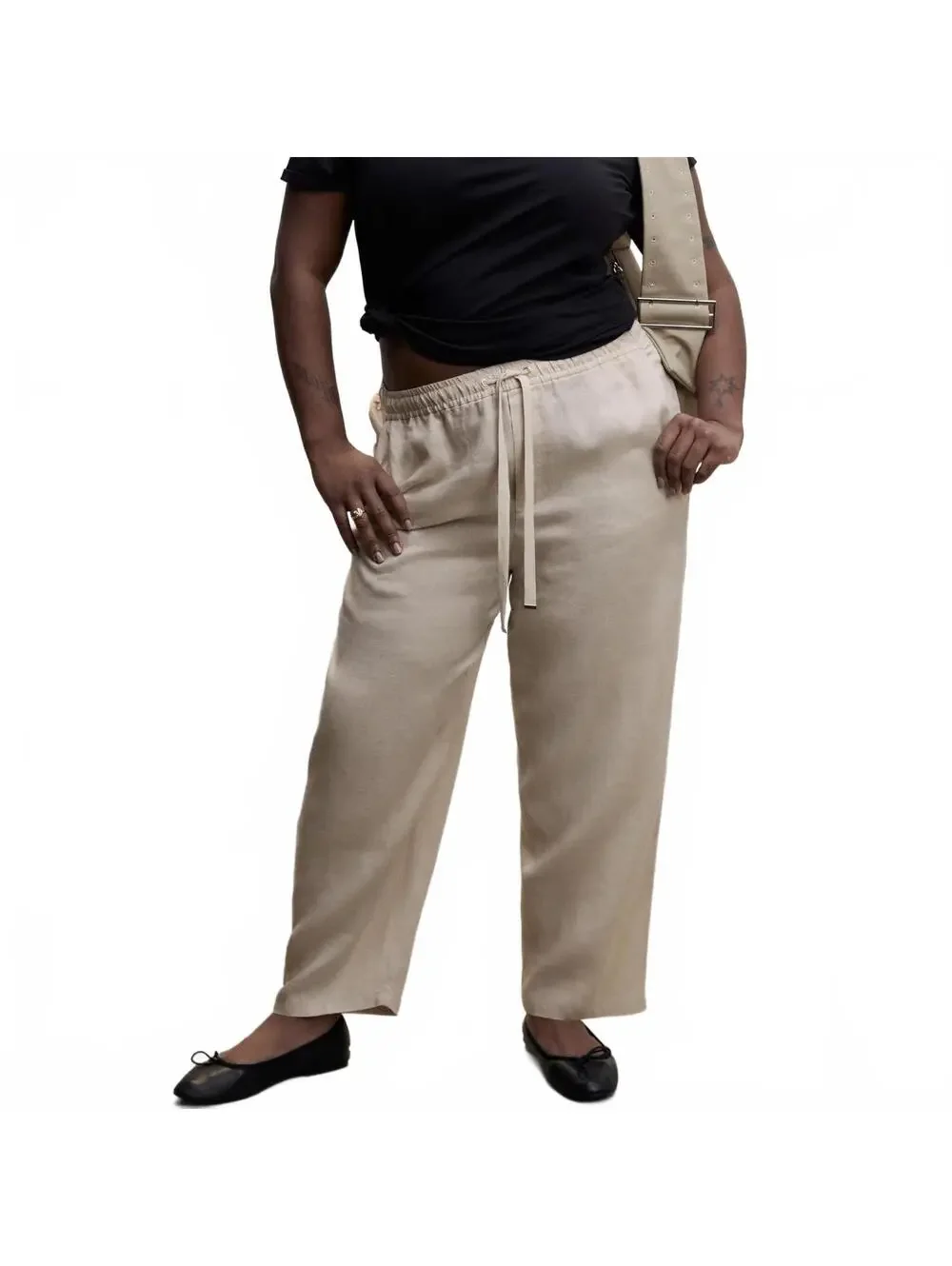 Mango 100% Linen Pants Light/Pastel Grey NWT Size 4XL